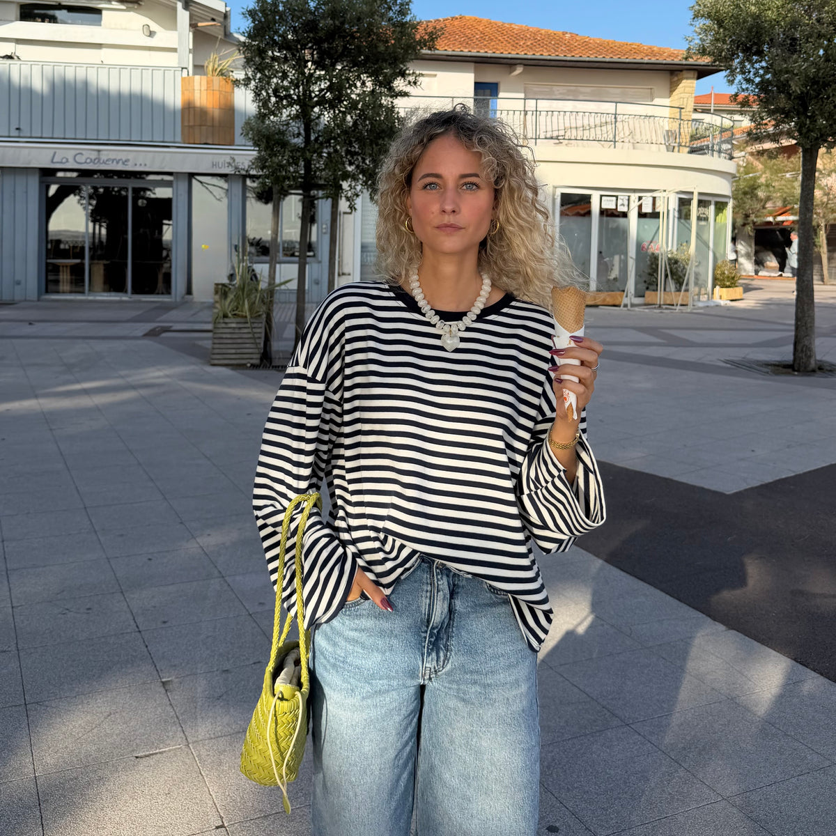 T shirt manche longue MILO rayé bleu