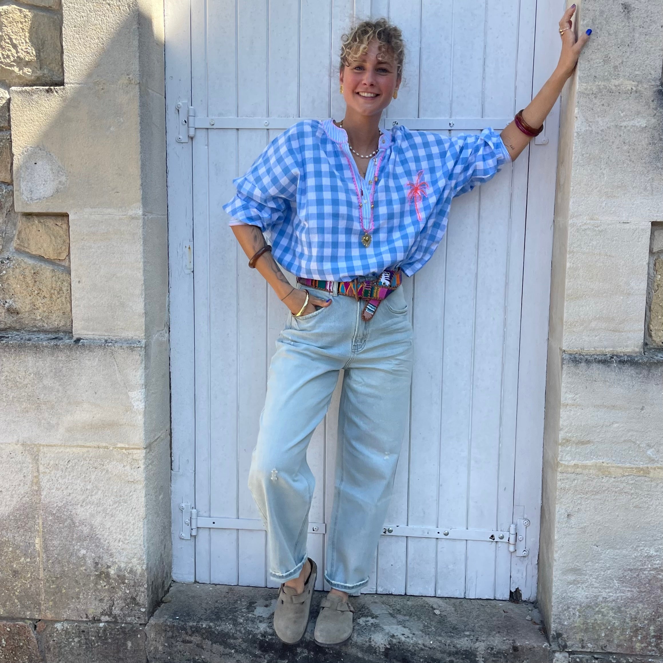 Blouse FLUA, vivhy bleu ciel, coton, léger