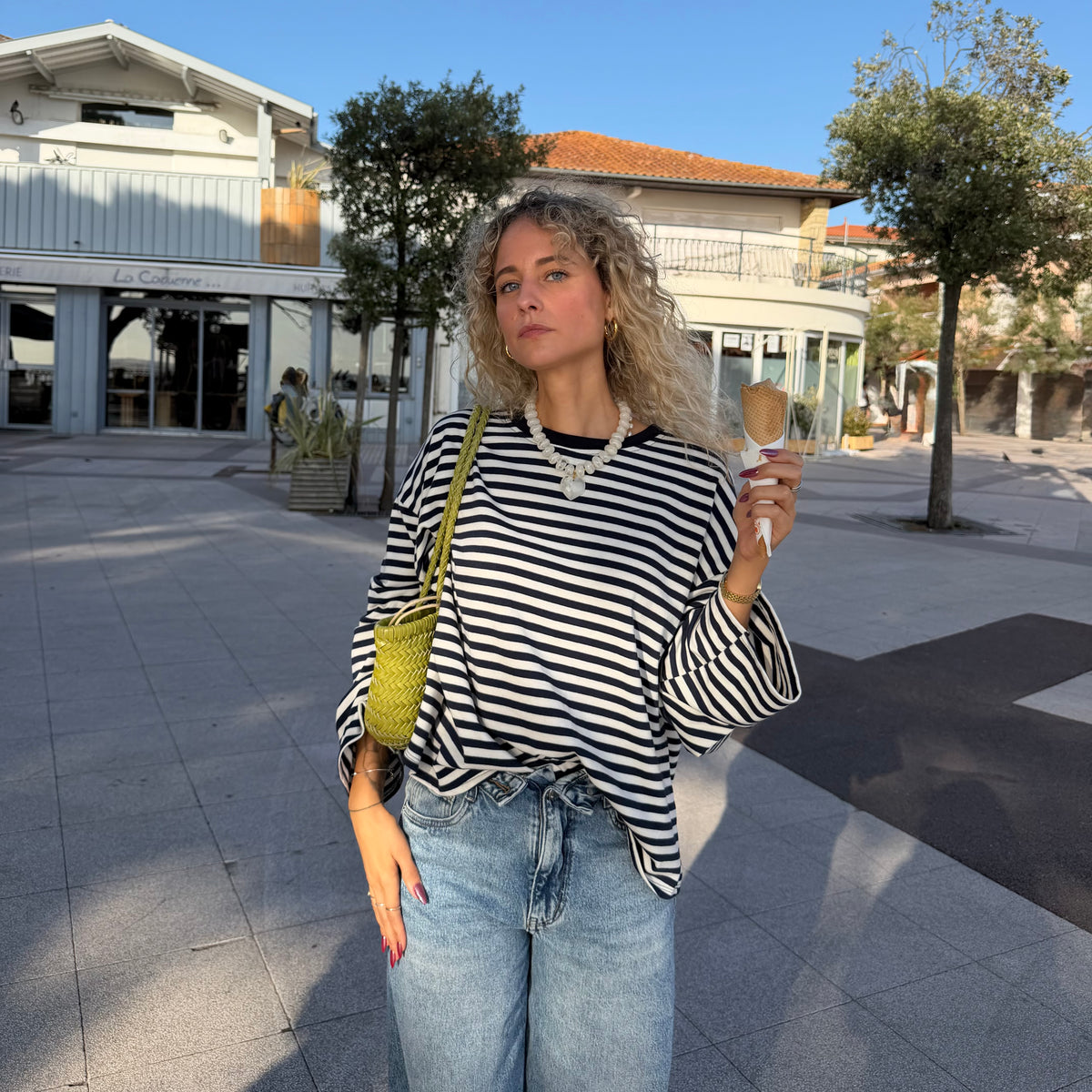 T shirt manche longue MILO rayé bleu