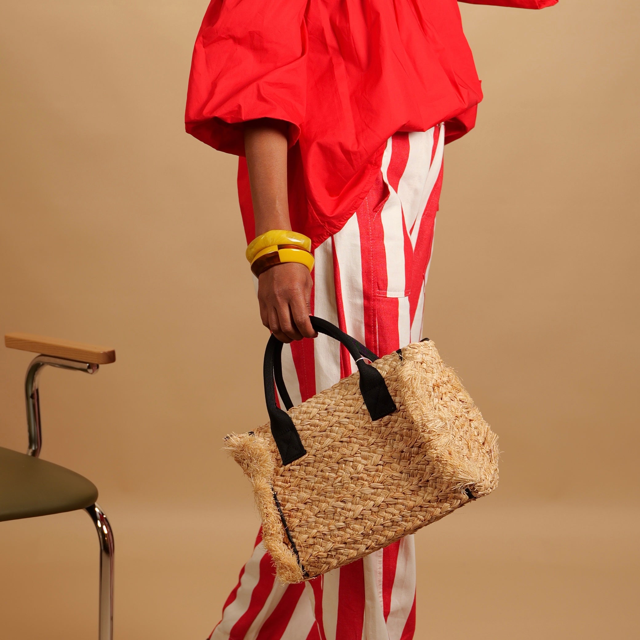 Sac cabas en raphia naturel