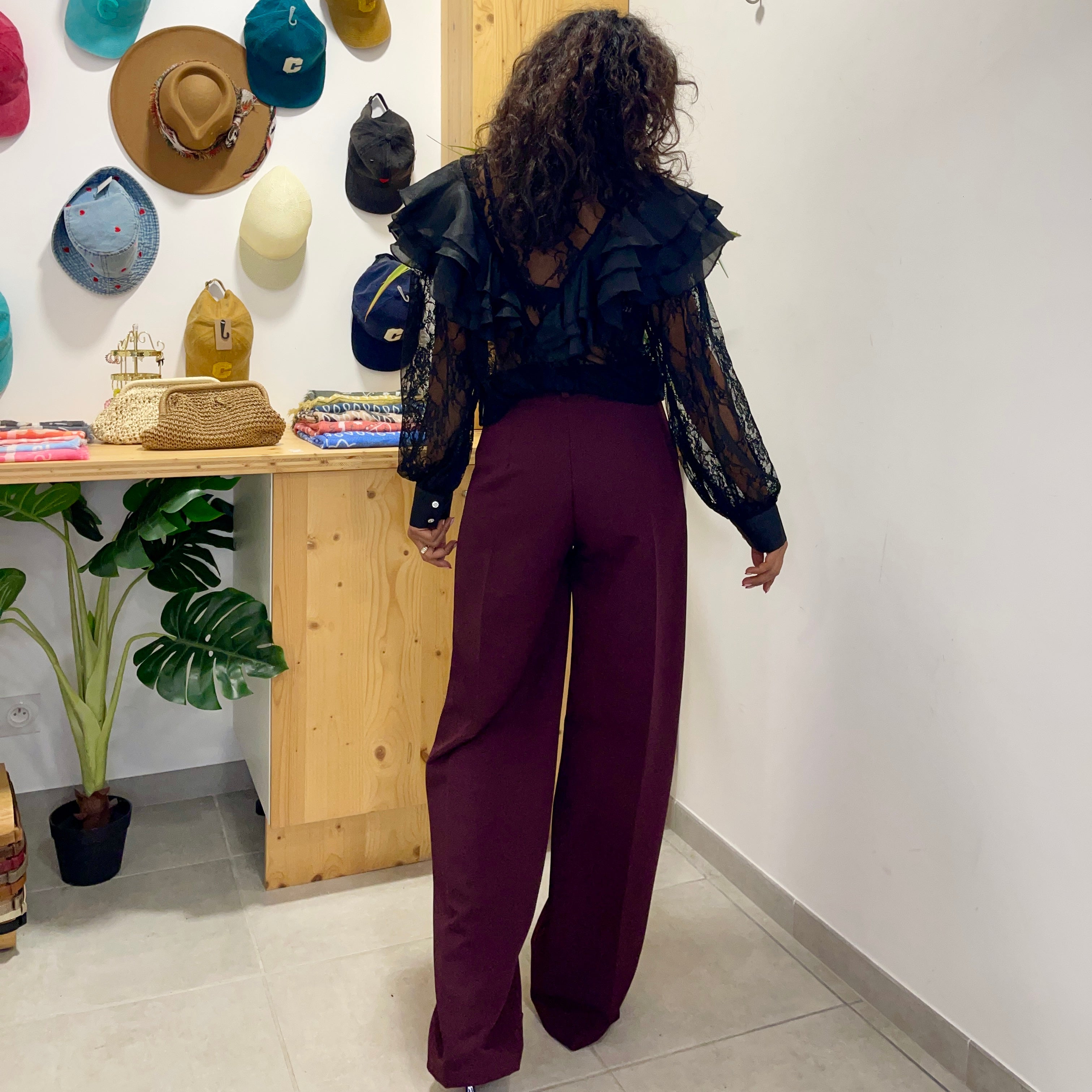 Pantalon tailleur ZOLA prune