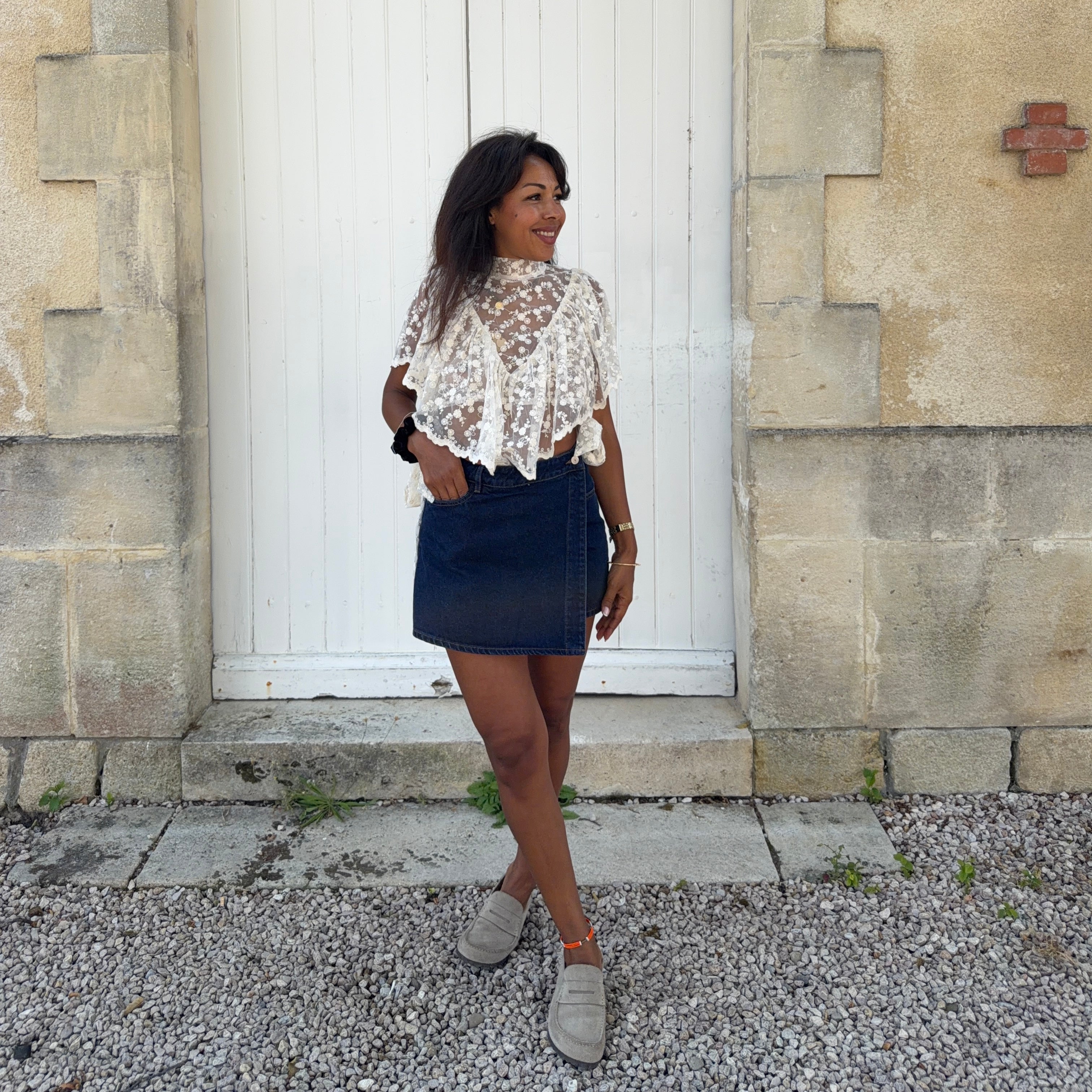 Jupe short JADENE JEAN BRUT
