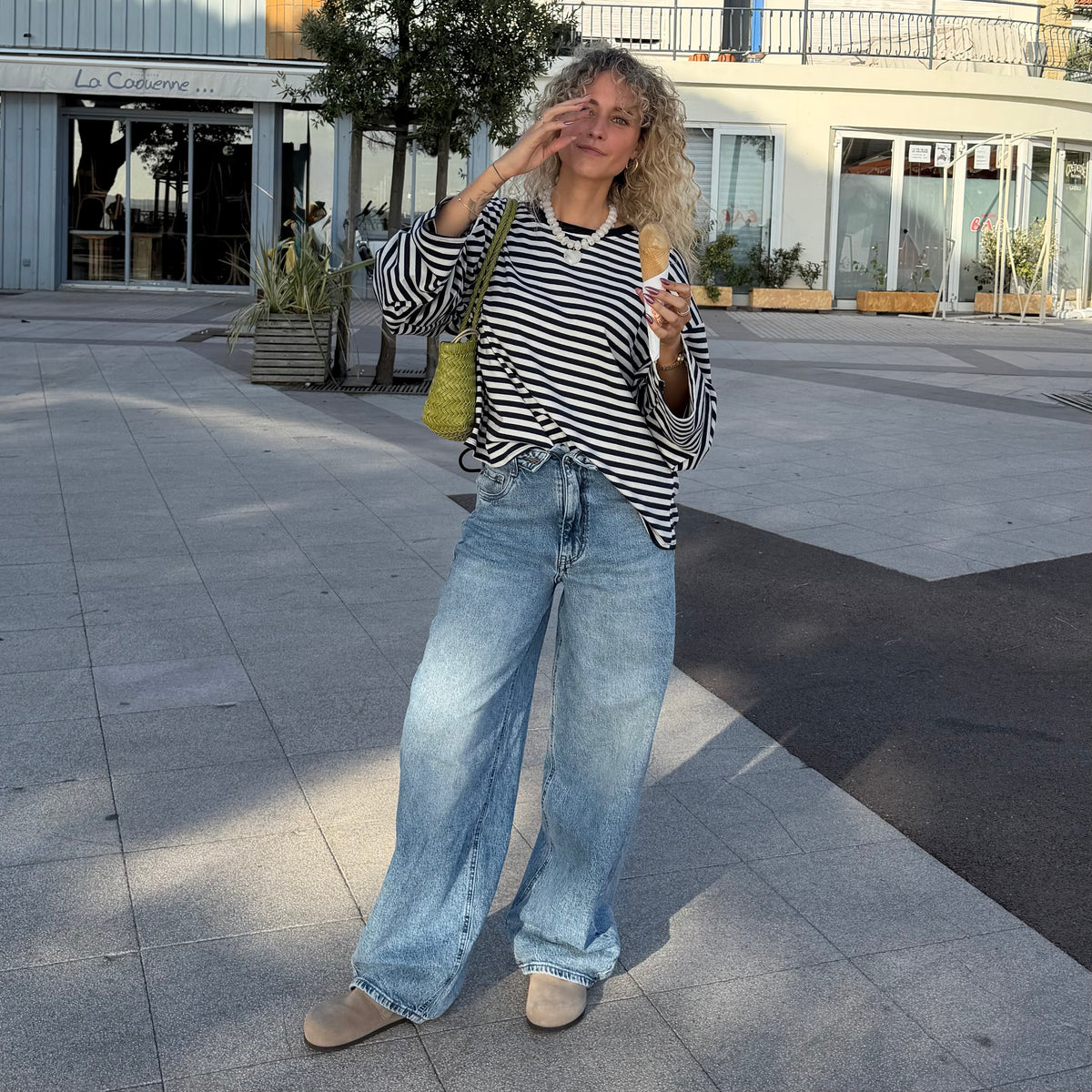 T shirt manche longue MILO rayé bleu