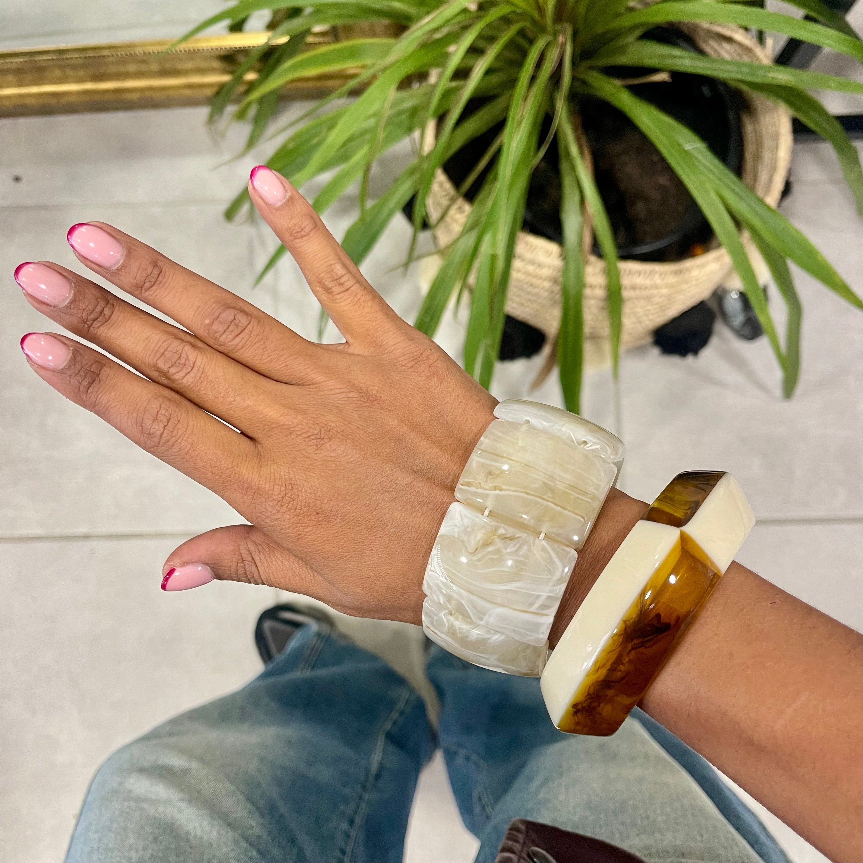 Bracelet élastique ivoire
