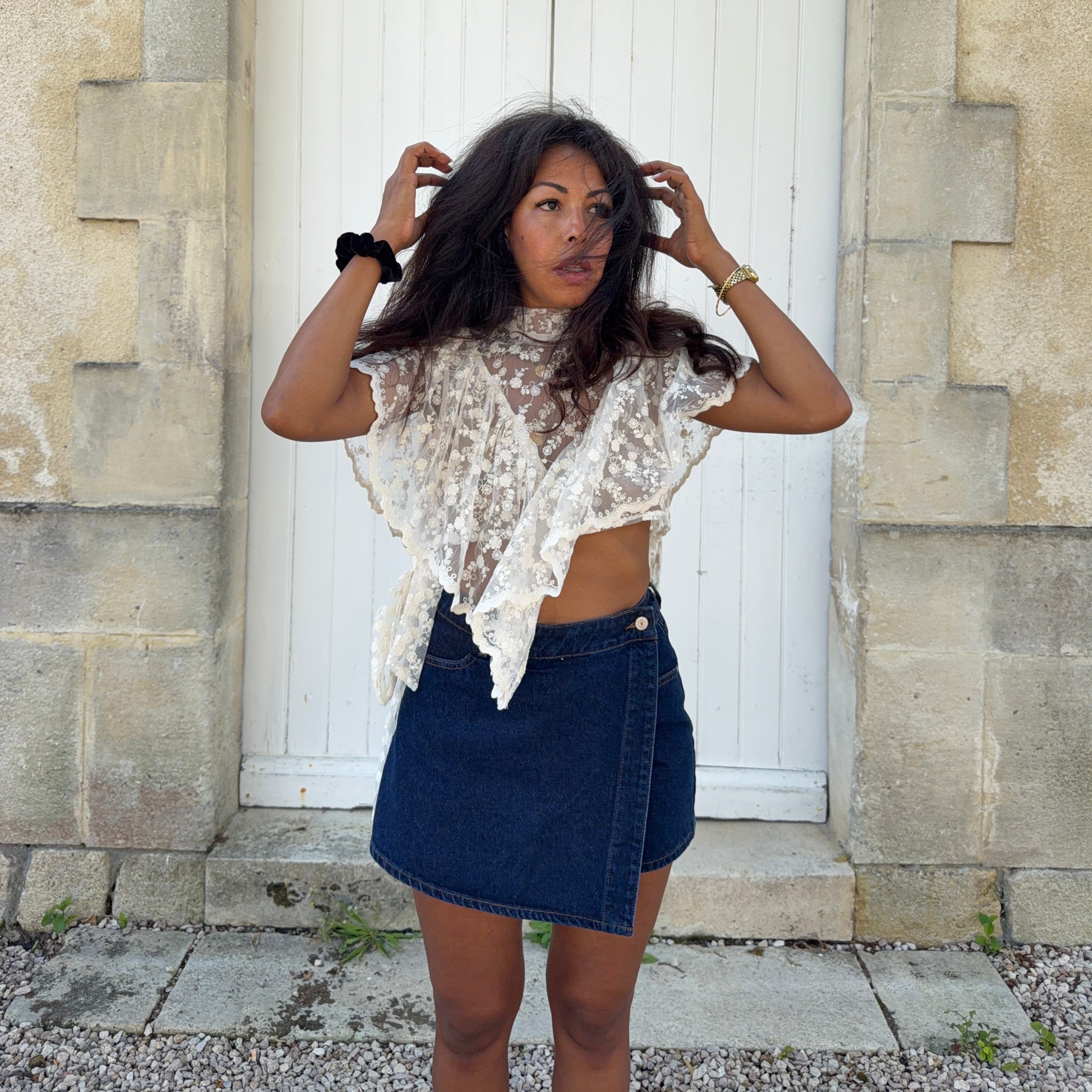 Jupe short JADENE JEAN BRUT