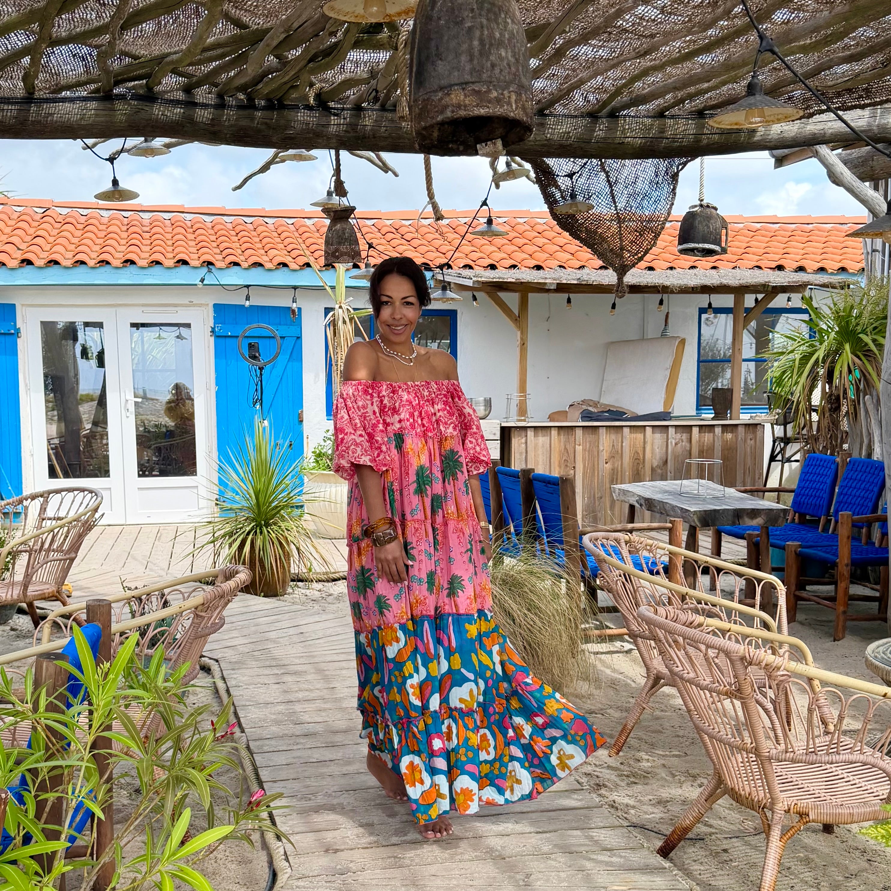 Robe longue fluide tropicale RIONA