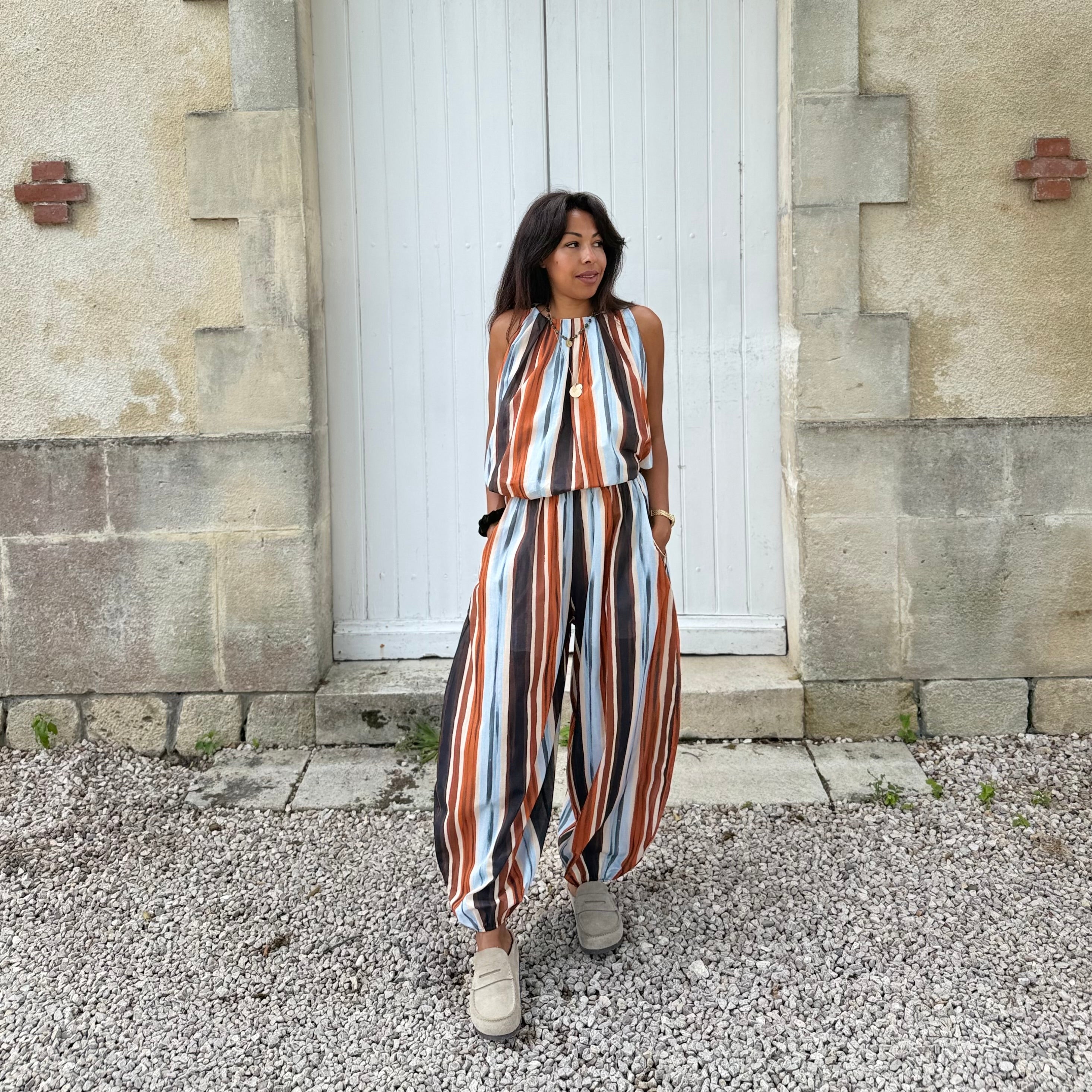 ENSEMBLE JUNGLE EN VOILE DE COTON IMPRIMÉ