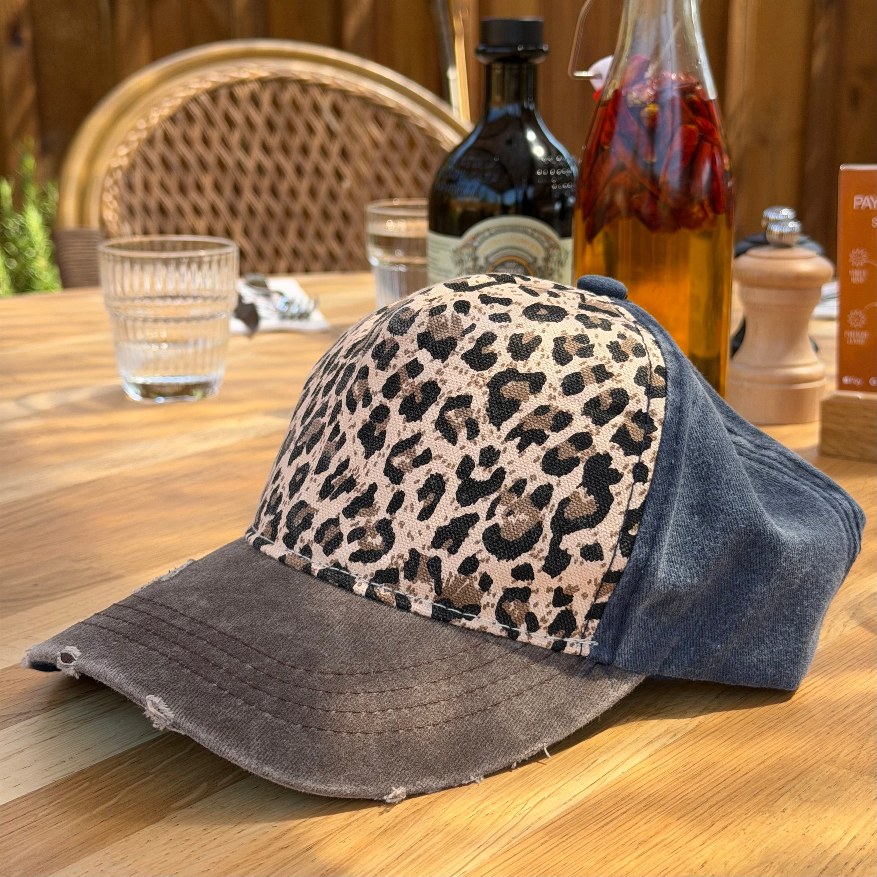 Casquette léopard marron