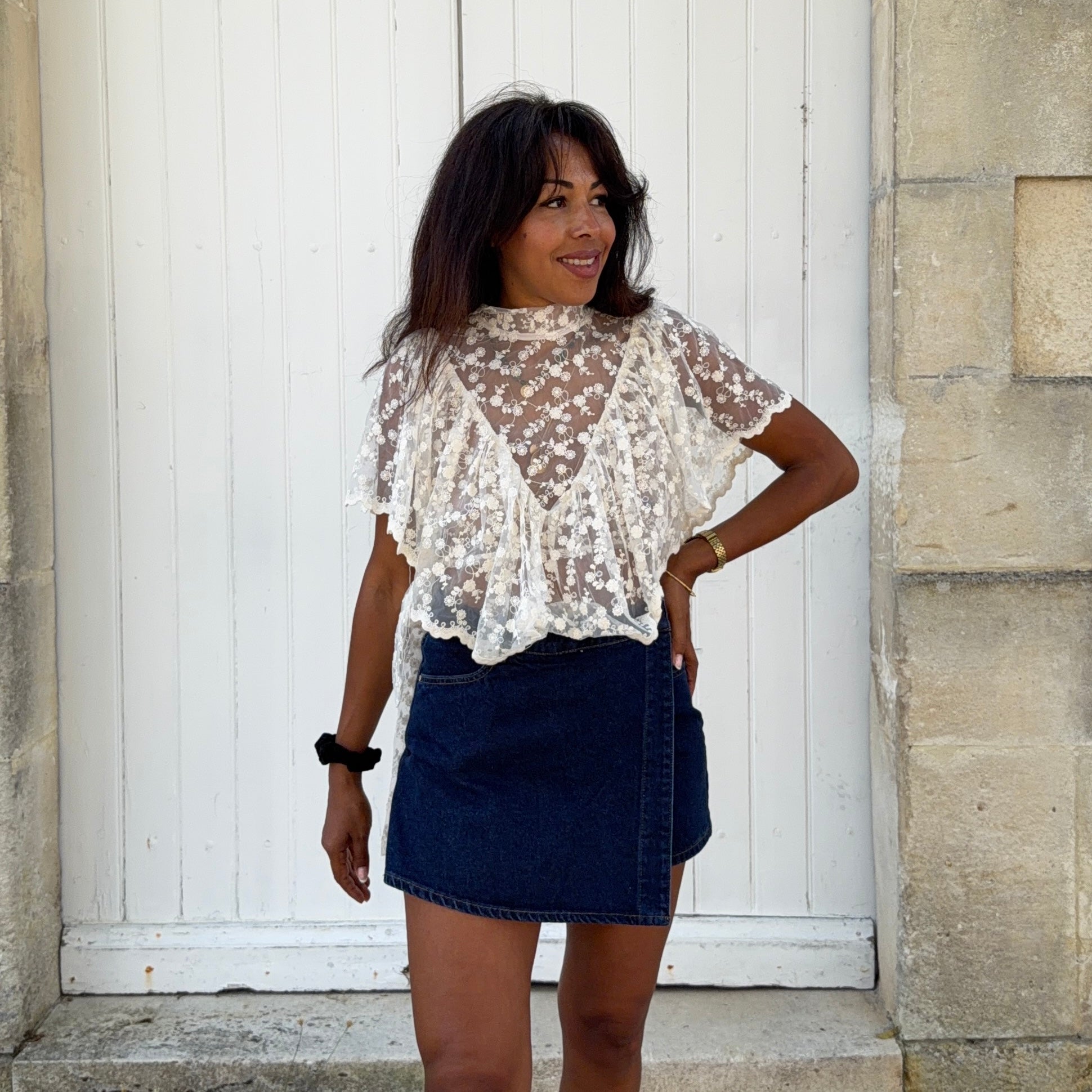Jupe short JADENE JEAN BRUT