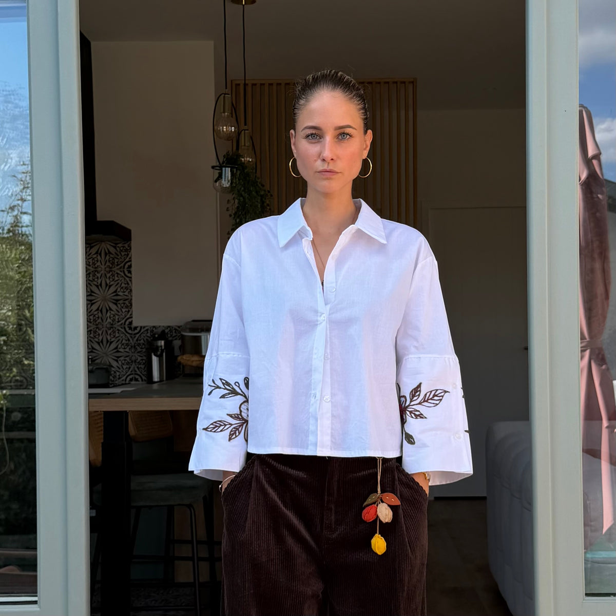 (PRECOMMANDE à partir du 30/10) Chemise blanche YVES brodé