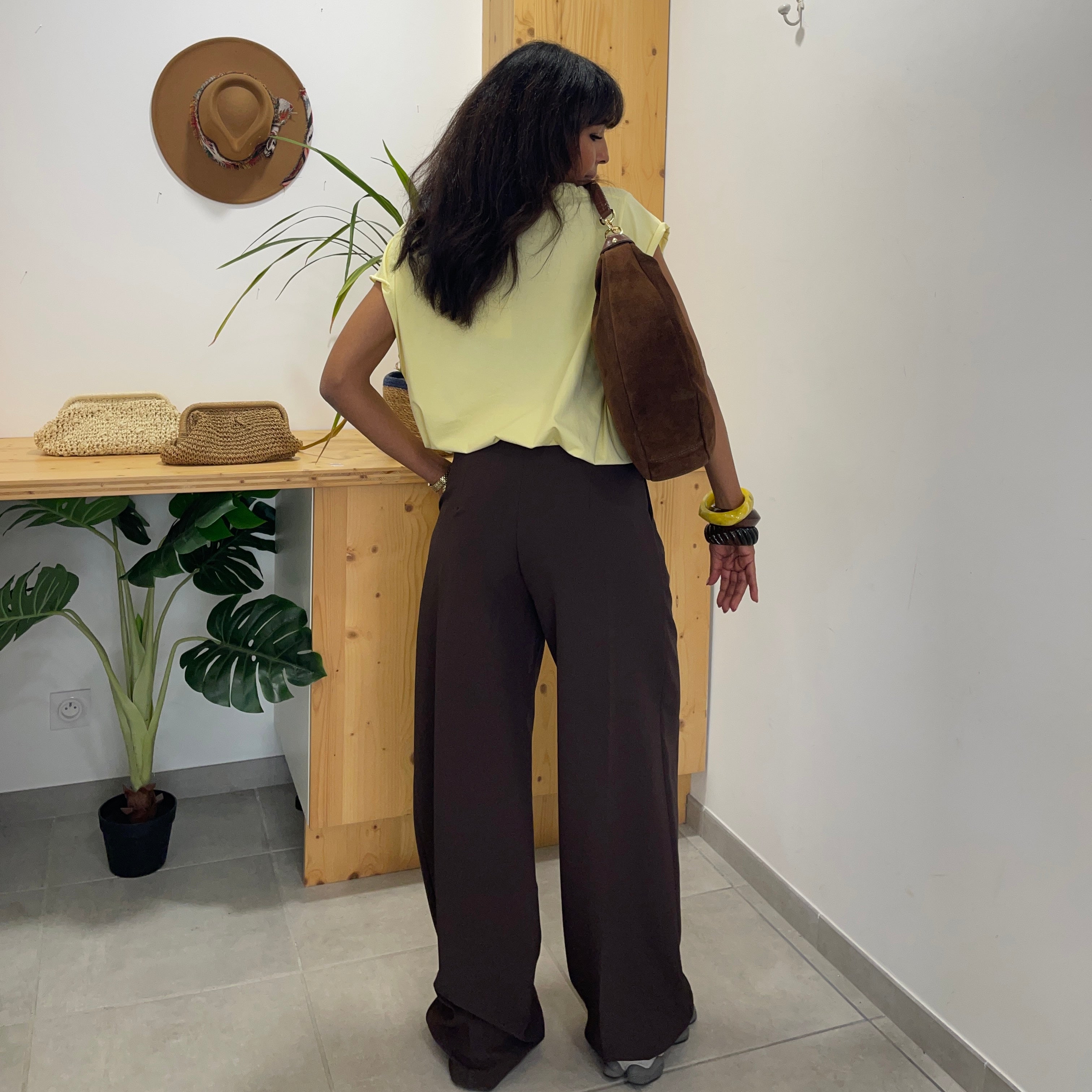 Pantalon tailleur ZOLA marron