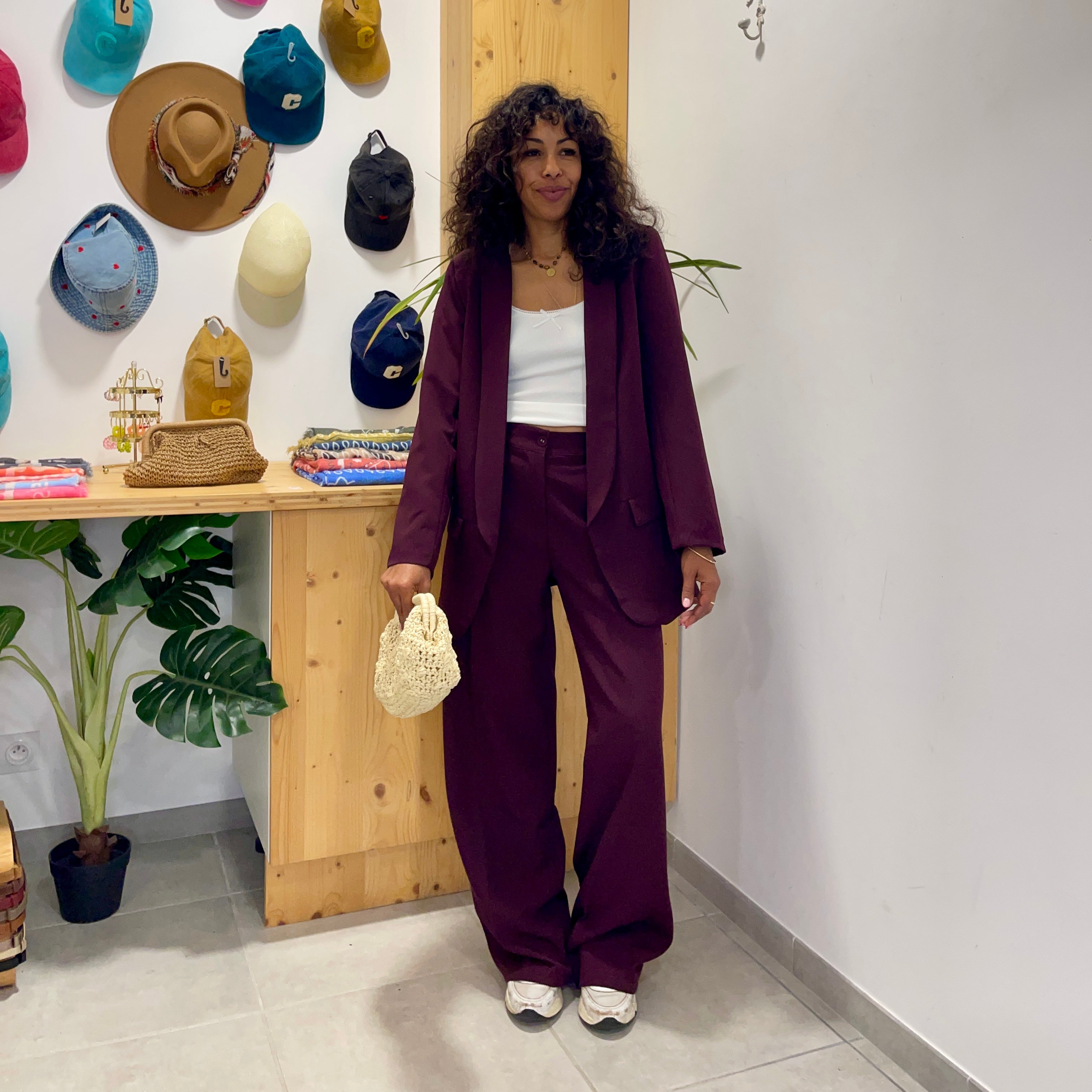 Pantalon tailleur ZOLA prune