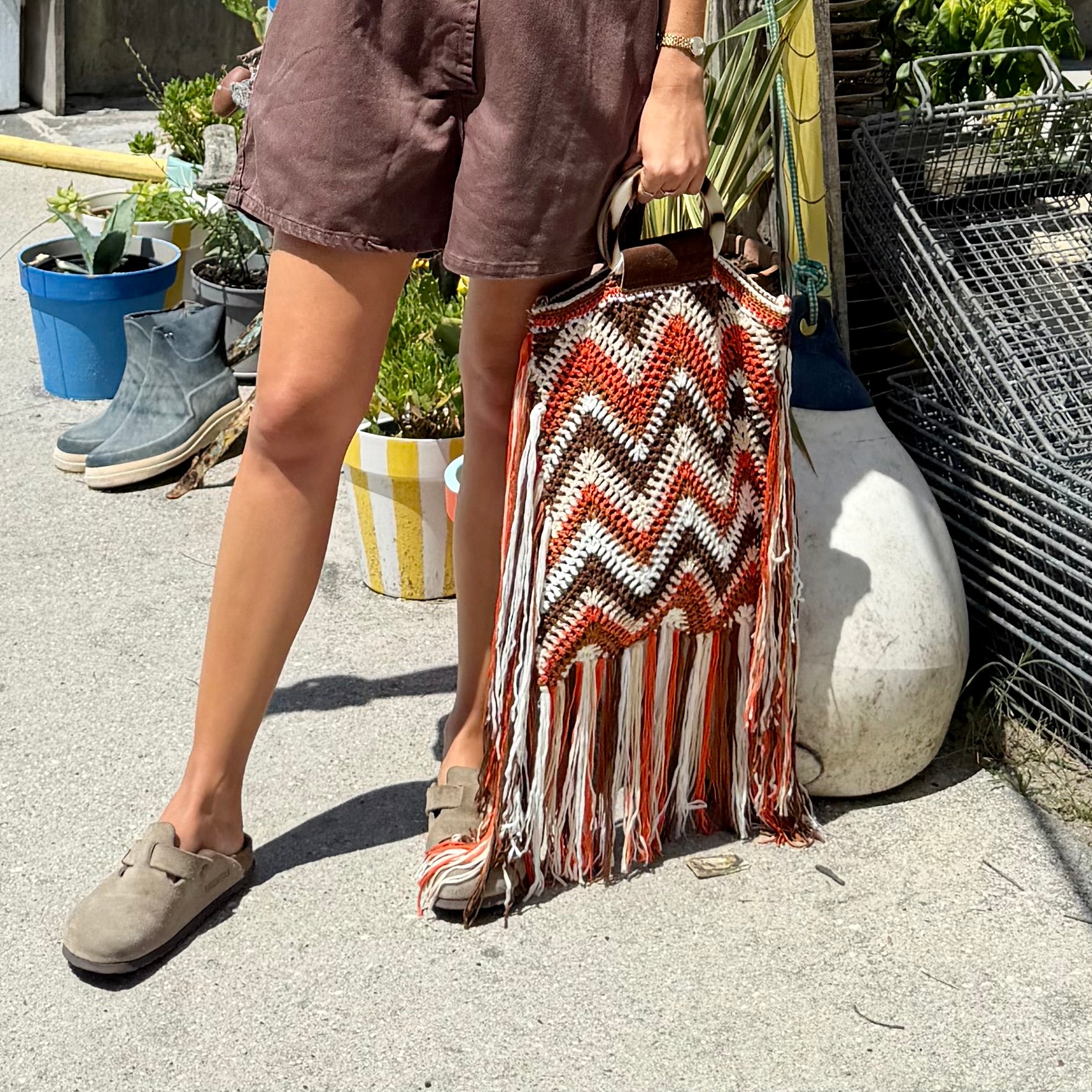 Sac crochet orange