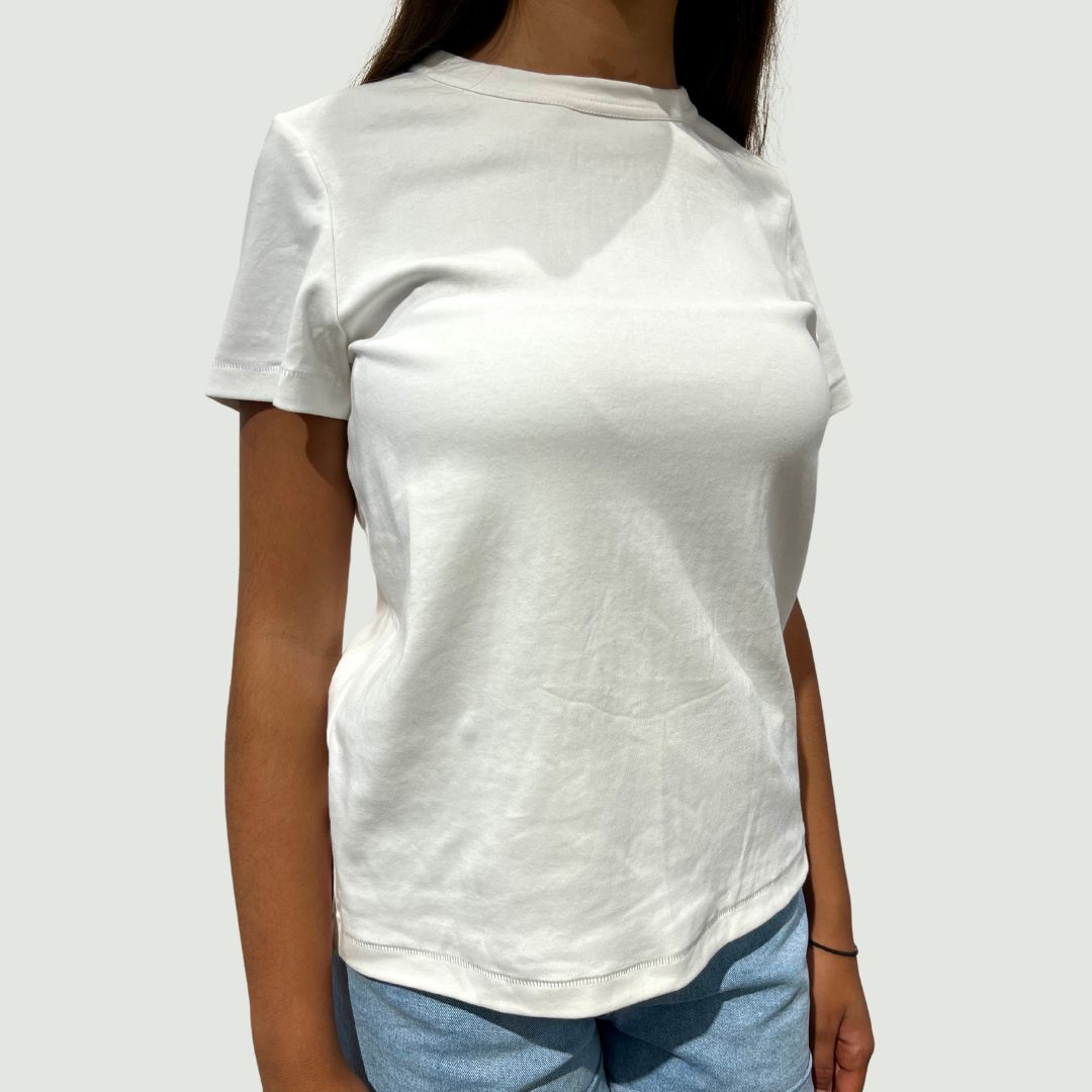 T-shirt blanc ONI à manches courtes et au col rond